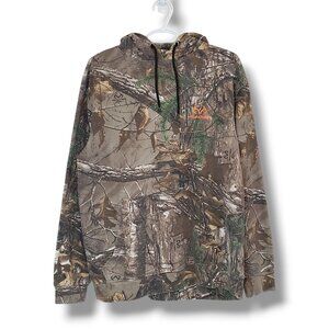Realtree Camo Hoodie Brown Green Size M